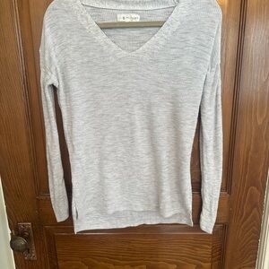 Lou & Grey- Gray V-Neck Sweater